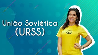 Professora ao lado do texto"União Soviética (URSS)".